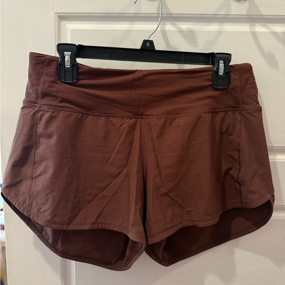LULULEMON BROWN SPEED UP SHORT 4”